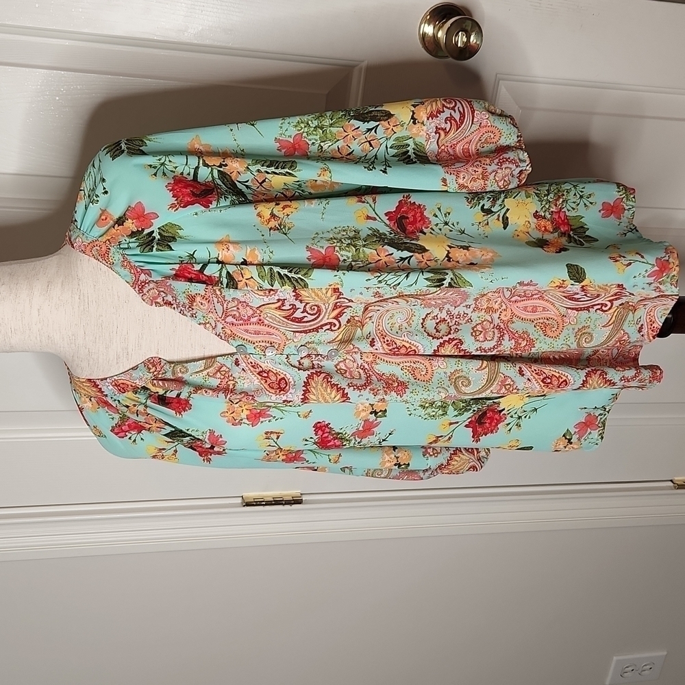 ANTHROPOLOGIE Fig and Flower Boho Peasant Blouse Size S - Picture 2 of 13